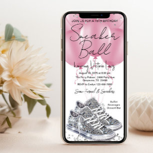 Invitación de cumpleaños para fiesta de Sneaker Ba