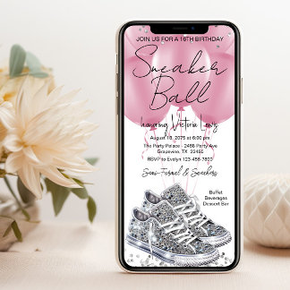 Invitación de cumpleaños para fiesta de Sneaker Ba