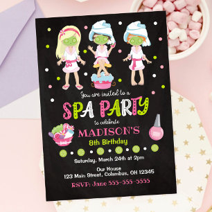 Invitación de cumpleaños para fiesta de spa