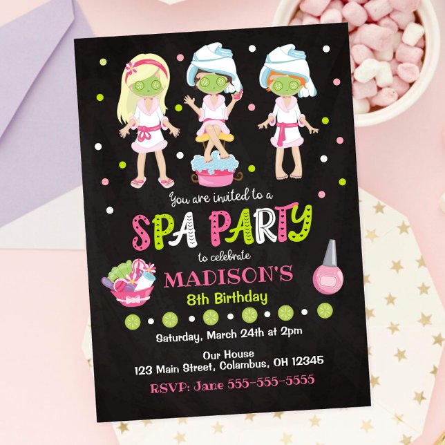Invitación de cumpleaños para fiesta de spa (Subido por el creador)