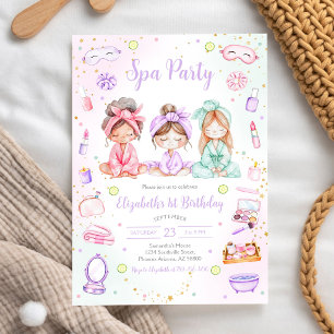 Invitación de cumpleaños para fiesta de spa