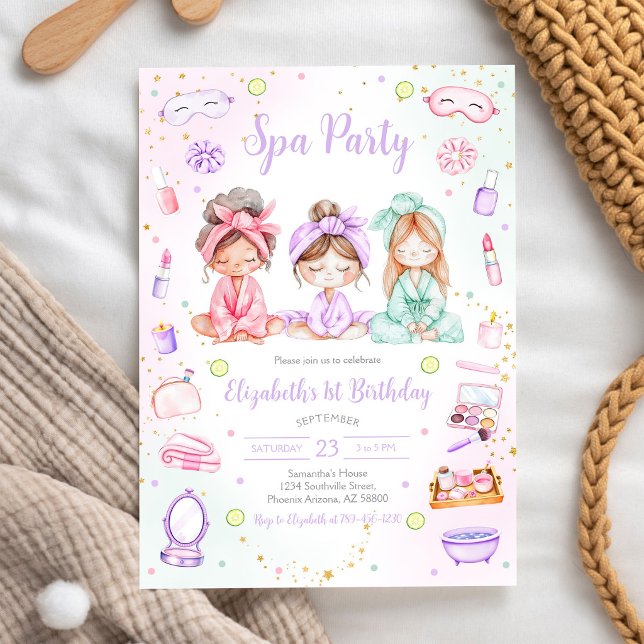 Invitación de cumpleaños para fiesta de spa (Subido por el creador)