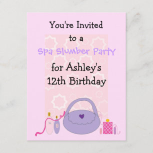 Invitación de cumpleaños para fiesta de spa