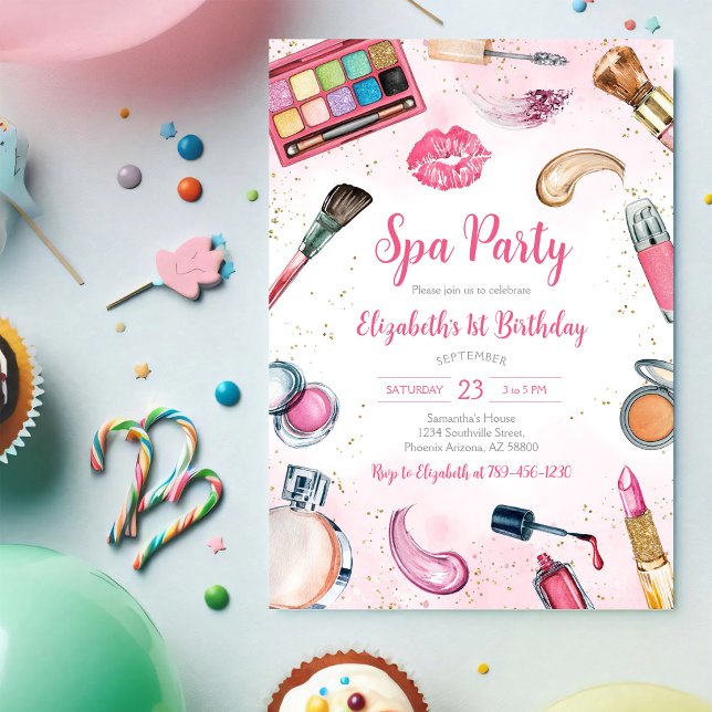 Invitación de cumpleaños para fiesta de spa con br (Subido por el creador)