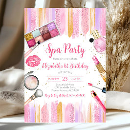 Invitación de cumpleaños para fiesta de spa con br
