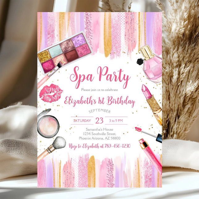 Invitación de cumpleaños para fiesta de spa con br (Subido por el creador)