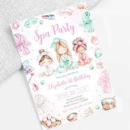 Invitación de cumpleaños para fiesta de spa con br