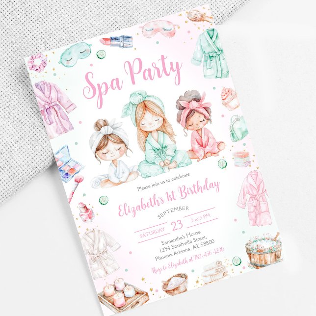 Invitación de cumpleaños para fiesta de spa con br (Subido por el creador)