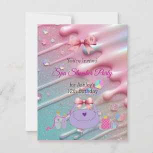 Invitación de cumpleaños para fiesta de Spa con la
