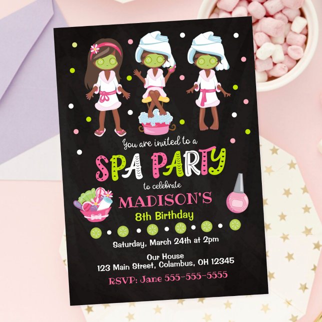 Invitación de cumpleaños para fiesta de spa con ma (Subido por el creador)