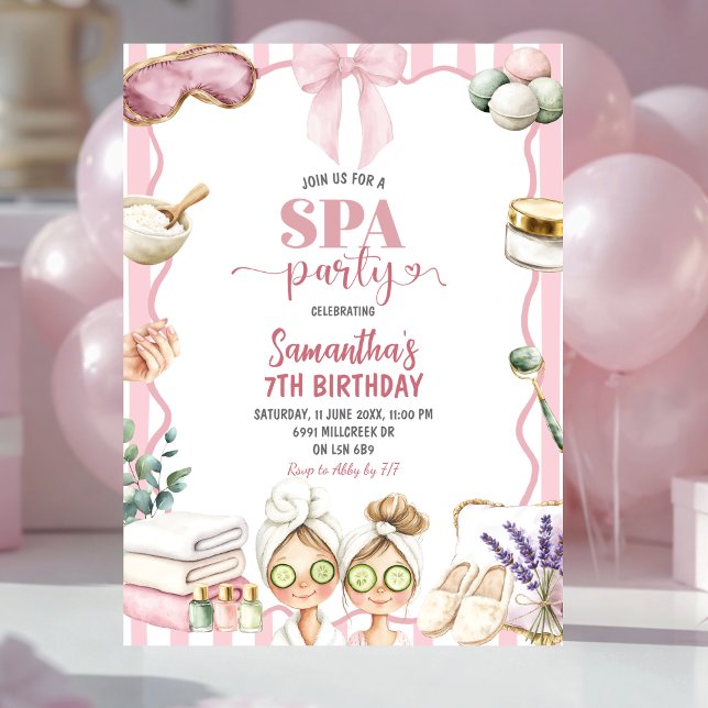 Invitación de cumpleaños para fiesta de spa con te (Subido por el creador)