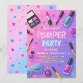 Invitación de cumpleaños para fiesta de spa para n