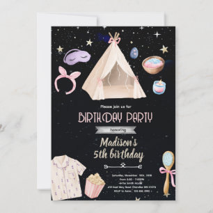 Invitación de cumpleaños para fiesta de spa y pija