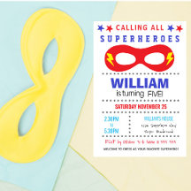 Invitación de cumpleaños para fiesta de superhéroe
