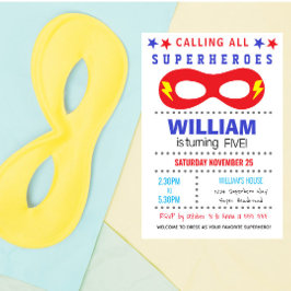 Invitación de cumpleaños para fiesta de superhéroe