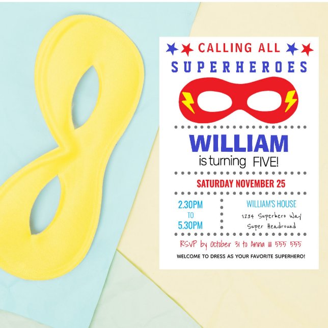 Invitación de cumpleaños para fiesta de superhéroe (Subido por el creador)