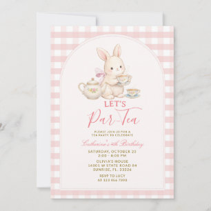 Invitación de cumpleaños para fiesta de té con con