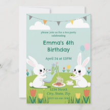 Invitación de cumpleaños para fiesta de té de cone