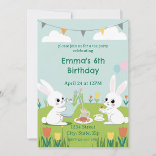 Invitación de cumpleaños para fiesta de té de cone