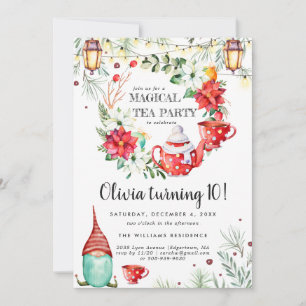 Invitación de cumpleaños para fiesta de té de invi