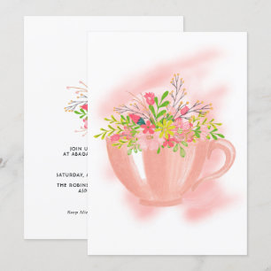 Invitación de cumpleaños para fiesta de té de prim