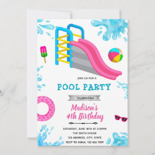 invitación de cumpleaños para fiesta de tobogán ac