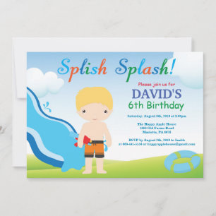Invitación de cumpleaños para fiesta de tobogán de
