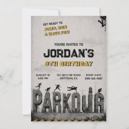 Invitación de cumpleaños para fiesta de trampolín 