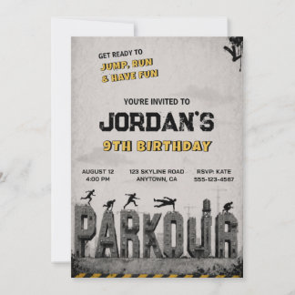 Invitación de cumpleaños para fiesta de trampolín