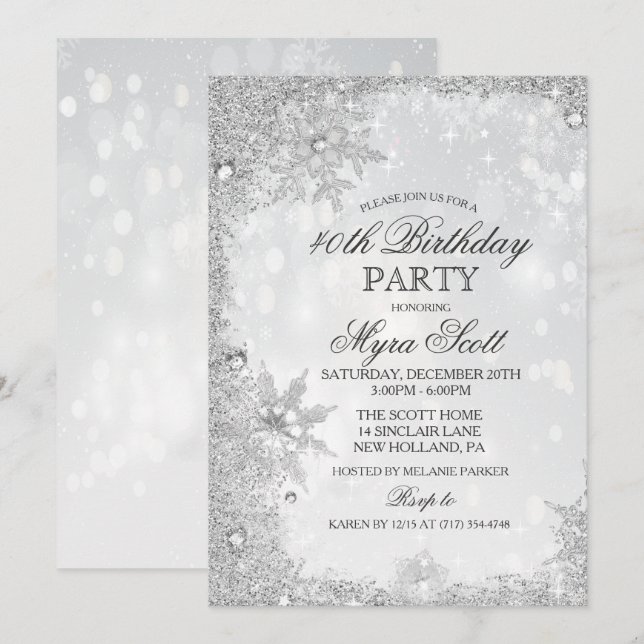 Invitación de cumpleaños para fiesta de vacaciones (Anverso / Reverso)
