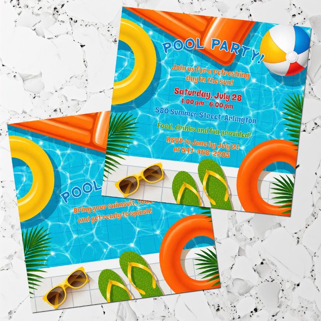 Invitación de cumpleaños para fiesta de verano en  (Subido por el creador)