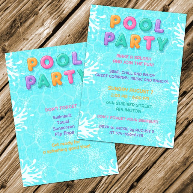 Invitación de cumpleaños para fiesta de verano en  (Subido por el creador)