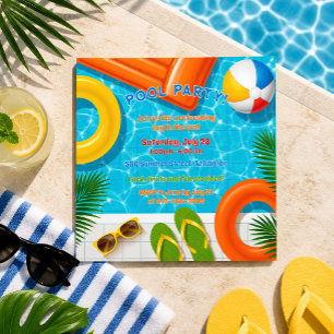 Invitación de cumpleaños para fiesta de verano en