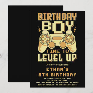 Invitación de cumpleaños para fiesta de videojuego