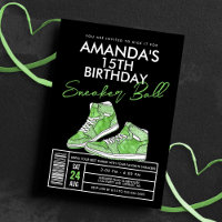 Invitación de cumpleaños para fiesta de zapatillas