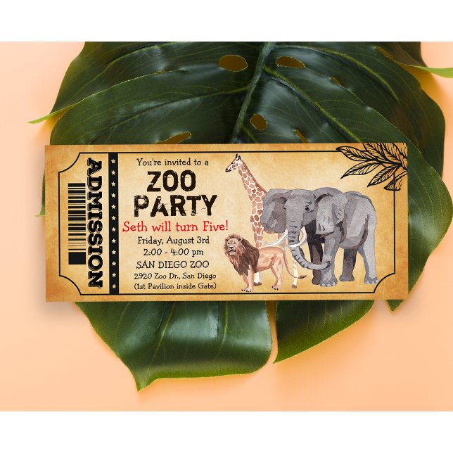 Invitación de cumpleaños para fiesta de zoológico  (Subido por el creador)