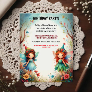 Invitación de cumpleaños para fiesta en el bosque