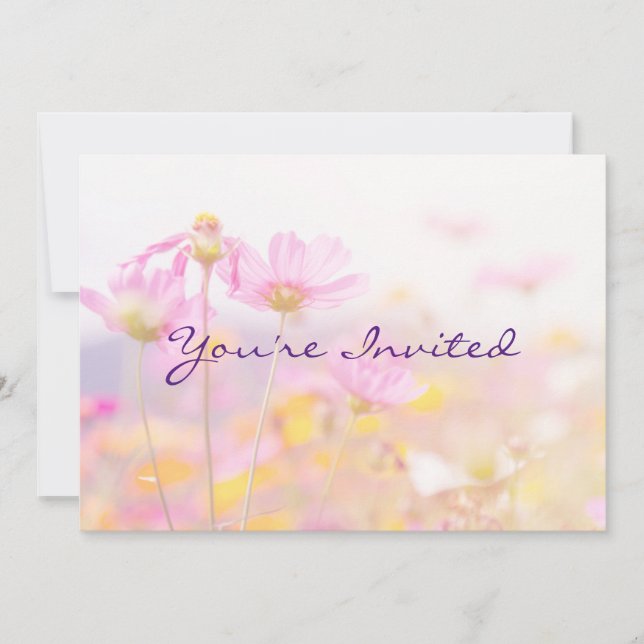 Invitación de cumpleaños para fiesta en el jardín  (Anverso)