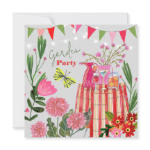 Invitación de cumpleaños para fiesta en el jardín