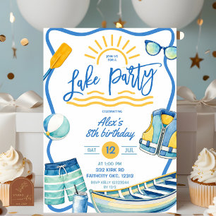 invitación de cumpleaños para fiesta en el lago Bl