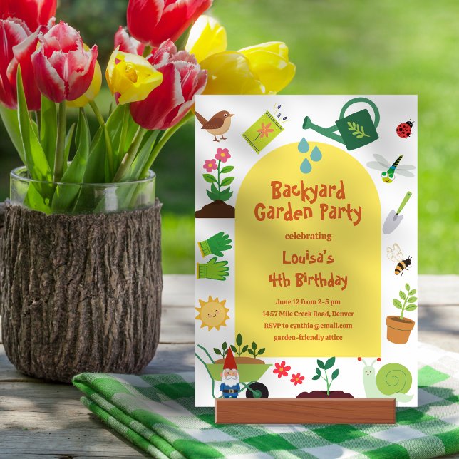 Invitación de cumpleaños para fiesta en jardín tra (Subido por el creador)