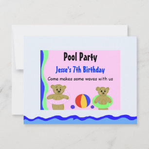 Invitación de cumpleaños para fiesta en la piscina
