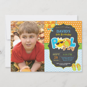 Invitación de cumpleaños para fiesta en la piscina