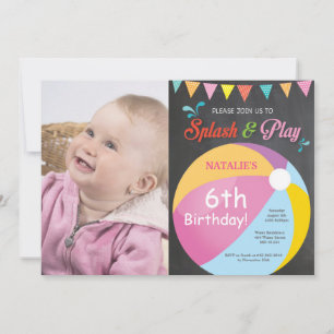 Invitación de cumpleaños para fiesta en la piscina