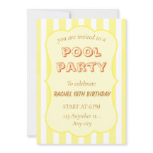 Invitación de cumpleaños para fiesta en la piscina