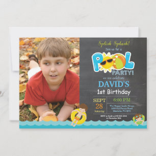 Invitación de cumpleaños para fiesta en la piscina