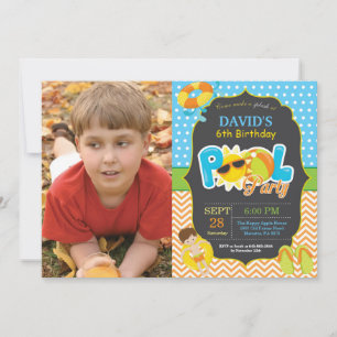 Invitación de cumpleaños para fiesta en la piscina