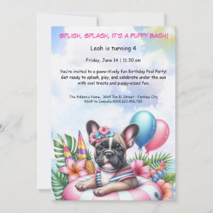 Invitación de cumpleaños para fiesta en la piscina
