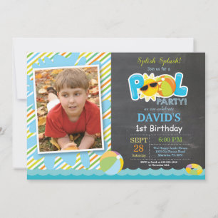 Invitación de cumpleaños para fiesta en la piscina