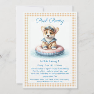 Invitación de cumpleaños para fiesta en la piscina